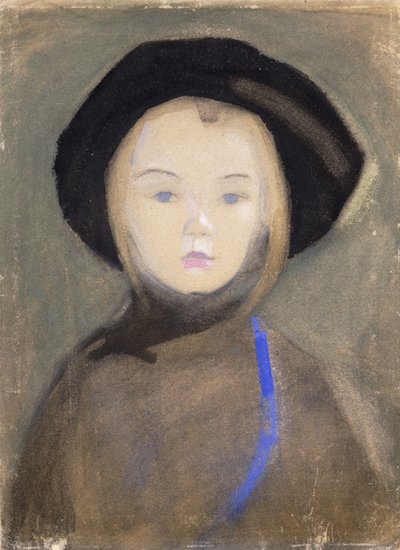 niña con cinta azul de Helene Schjerfbeck