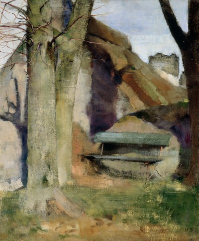 Shadow on the Wall (óleo sobre lienzo colocado sobre panel) de Helene Schjerfbeck