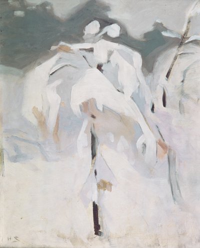 Abedul cubierto de nieve, c.1913 (aceite en panel) de Helene Schjerfbeck