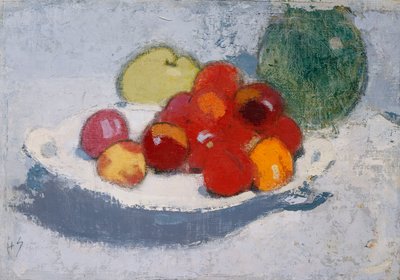 Bodegón con frutas, c.1915 (óleo sobre lienzo) de Helene Schjerfbeck