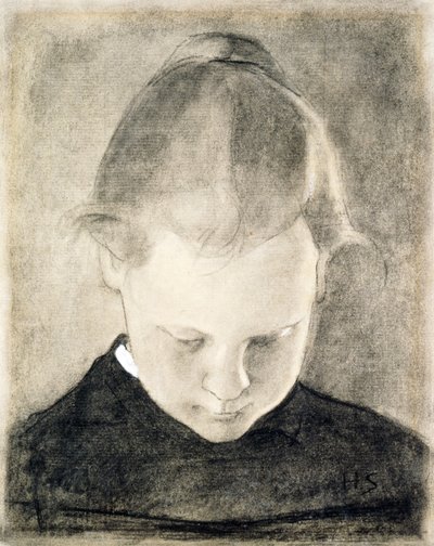 The Reading Girl, c.1905 (carboncillo y gouache sobre papel) de Helene Schjerfbeck