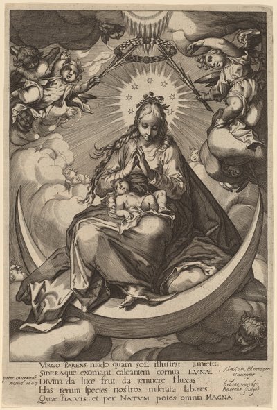 La Virgen y el Niño en la Media Luna de Helias van den Bossche after Abraham Bloemaert