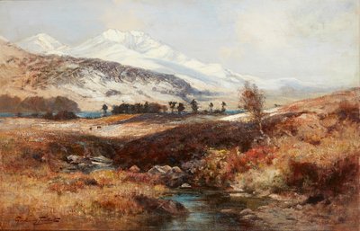 Paisaje nevado de las tierras altas (óleo sobre lienzo) de Henderson Tarbet