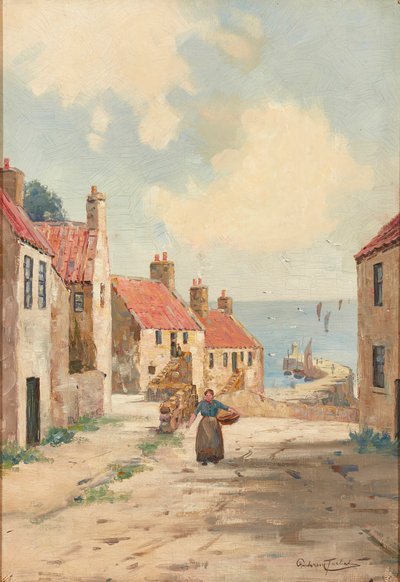 Caminando a casa desde el puerto ( óleo a bordo) de Henderson Tarbet
