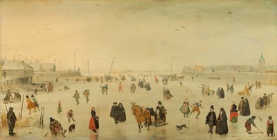 Una escena sobre el hielo de Hendrick Avercamp