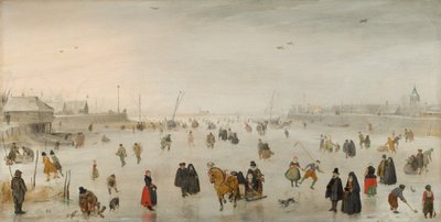 Una escena en el hielo, c. 1625 de Hendrick Avercamp