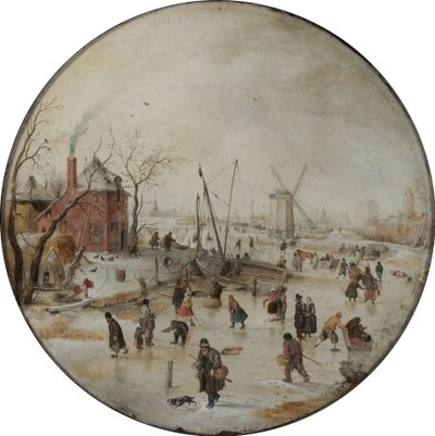 Río helado con patinadores de Hendrick Avercamp