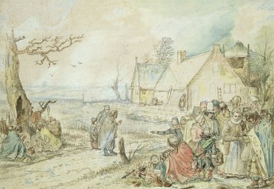 Paisaje con gitanos adivinos de Hendrick Avercamp