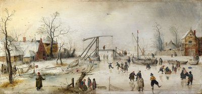 Escena en el hielo de Hendrick Avercamp