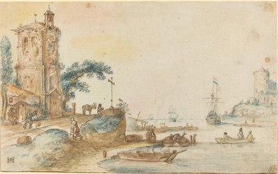 Escena con una torre a la izquierda de Hendrick Avercamp
