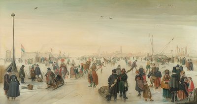 Alegrías de invierno fuera de la ciudad de Hendrick Avercamp