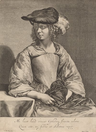 Chica con sombrero emplumado de Hendrick Bary