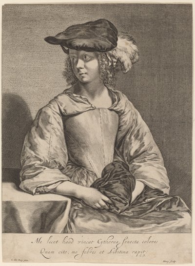 Niña con sombrero emplumado de Hendrick Bary after Gerard ter Borch the Younger