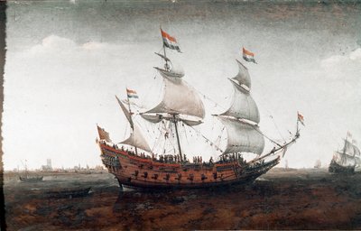 Barco holandés en alta mar de Hendrick Cornelisz. Vroom