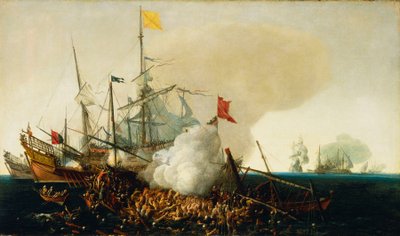 Hombres de guerra españoles contra corsarios bárbaros de Hendrick Cornelisz Vroom