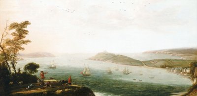 Vista del puerto de Falmouth de Hendrick Danckerts