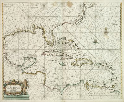 Pascaerte van de Caribische eylanden, van de Barbados tot aende Bocht van Mexico de Hendrick Doncker