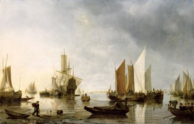 Puerto con barcos anclados, 1655-60 de Hendrick Dubbels