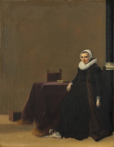 Retrato de una mujer con un perro, c.1635 de Hendrick Gerritsz Pot