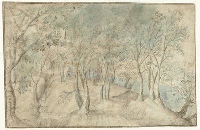 Vista de un pueblo junto a un río de Hendrick Gijsmans