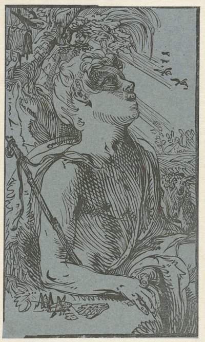 Juan el Bautista en el desierto de Hendrick Goltzius (attributed to)