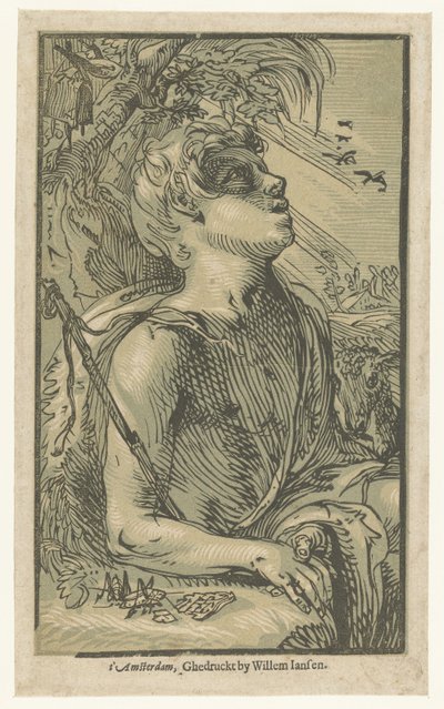 Juan el Bautista en el desierto de Hendrick Goltzius (attributed to)