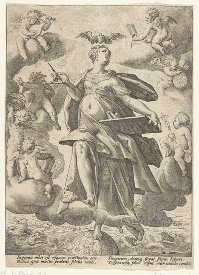 alegoría del arte de Hendrick Goltzius (workshop of)
