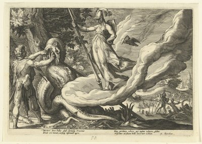 Cadmus siembra los dientes del dragón Metamorfosis de Ovidio (título de la serie) de Hendrick Goltzius (workshop of)