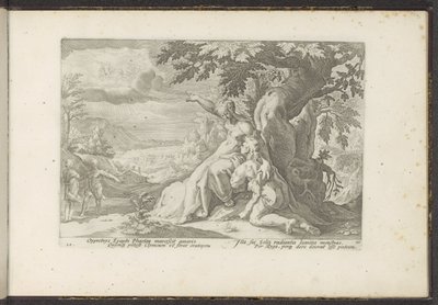 Clymene asigna Faetón a su padre, el dios del sol Metamorfosis de Ovidio (título de la serie) Recreaciones de P. Ovidius Naso (título de la serie) de Hendrick Goltzius (workshop of)