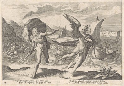 Coronis se convierte en cuervo Metamorfosis de Ovidio (título de la serie) de Hendrick Goltzius (workshop of)