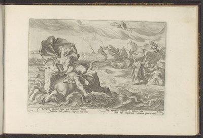 El secuestro de Europa Metamorfosis de Ovidio (título de la serie) Recreaciones de P. Ovidius Naso (título de la serie) de Hendrick Goltzius (workshop of)