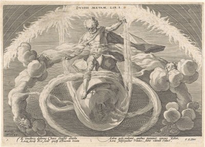 La creación de los cuatro elementos Metamorfosis de Ovidio (título de la serie) de Hendrick Goltzius (workshop of)