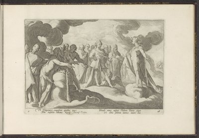 Los dioses le piden al dios sol que vuelva a montar en su carro Metamorfosis de Ovidio (título de la serie) Recreaciones de P. Ovidius Naso (título de la serie) de Hendrick Goltzius (workshop of)