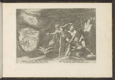 Júpiter asalta Io Metamorfosis de Ovidio (título de la serie) Recreaciones de P. Ovidius Naso (título de la serie) de Hendrick Goltzius (workshop of)