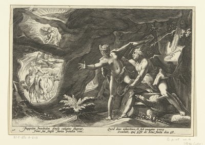 Júpiter asalta Io Metamorfosis de Ovidio (título de la serie) de Hendrick Goltzius (workshop of)