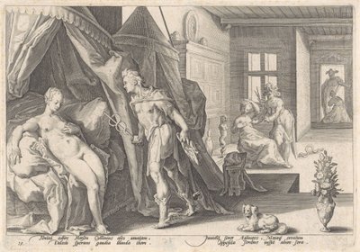 Mercurio visita Herse Metamorfosis de Ovidio (título de la serie) de Hendrick Goltzius (workshop of)