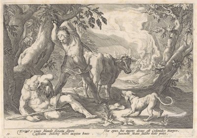 Mercurio mata a Argus Metamorfosis de Ovidio (título de la serie) de Hendrick Goltzius (workshop of)