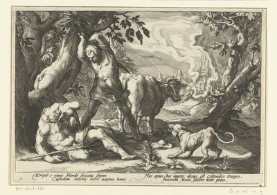 Mercurius doodt Argus Metamorfosis de Ovidio (título de la serie) de Hendrick Goltzius (workshop of)