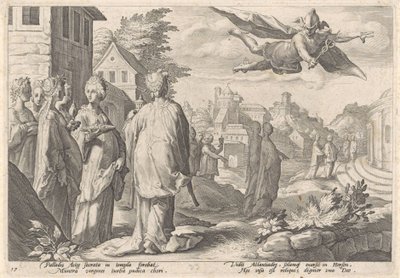 Mercurius en Herse Metamorfosen van Ovidius (título de la serie) de Hendrick Goltzius (workshop of)