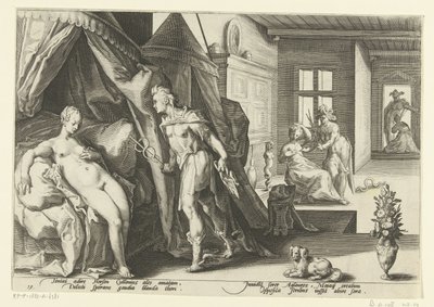 Mercurius en la cámara de Herses Metamorfosis de Ovidio (título de la serie) de Hendrick Goltzius (workshop of)