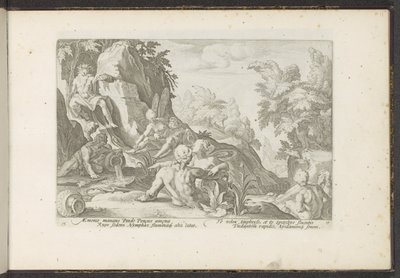 Peneo visitado por otros dioses del río Metamorfosis de Ovidio (título de la serie) Recreaciones de P. Ovidius Naso (título de la serie) de Hendrick Goltzius (workshop of)