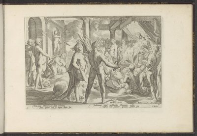 Phaeton en het paja van Helios Las Metamorfosis de Ovidio lib. II (título sobre el objeto) Metamorfosis de Ovidio (título de la serie) Herscheppingen van P. Ovidius Naso (título de la serie) de Hendrick Goltzius (workshop of)