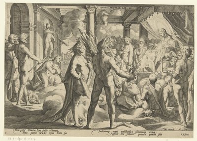 Faetón en el Palacio de Helios Metamorfosis de Ovidio (título de la serie) de Hendrick Goltzius (workshop of)