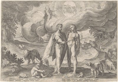 Prometeo crea al primer hombre Metamorfosis de Ovidio (título de la serie) de Hendrick Goltzius (workshop of)