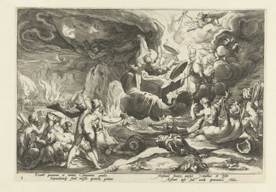 Val van Phaëthon Metamorfosen de Ovidio (título de la serie) de Hendrick Goltzius (workshop of)