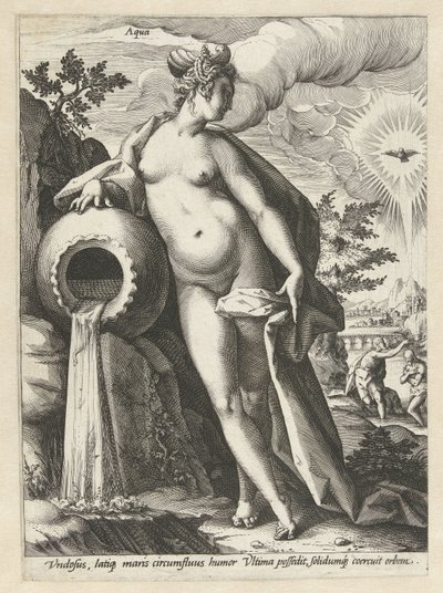 Agua Aqua (título sobre el objeto) Los cuatro elementos (título de la serie) de Hendrick Goltzius (workshop of)