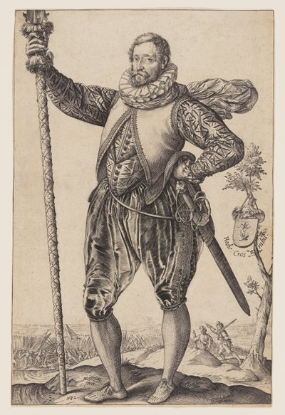 Un hombre-pica girado a la izquierda de Hendrick Goltzius