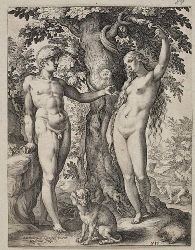 Adán y Eva de Hendrick Goltzius