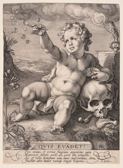 Alegoría de la transciencia "Homo Bulla de Hendrick Goltzius