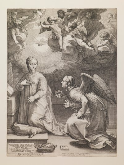 Anunciación, de la serie «La vida de la Virgen» de Hendrick Goltzius